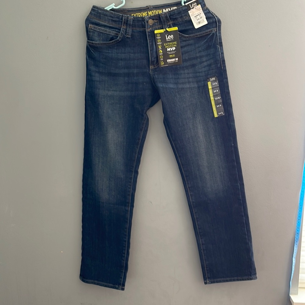 LEE PERFORMANCE SERIES BIG BOY’S STRAIGHT FIT JEANS SIZE 14 S COLOR DARK NAVY
